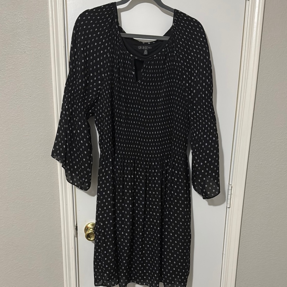 Spense Black Polka Dot Dress